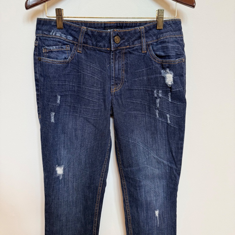 Allen B. by Allen Schwartz Distressed Dark Wash Skinny Jeans Size 8 - Picture 4 of 10